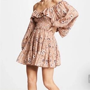 Ulla Johnson - Monet Floral Mini Dress in Cafe Sz 2